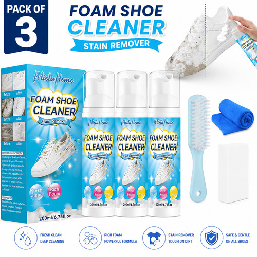Shoe cleaner kit 76oz - cleaner, foam
